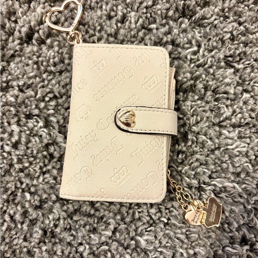 Juicy Couture Cream Wallet with Heart Charm